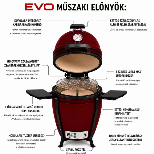 Kamado Bono® EVO Minimo Royal Vörös