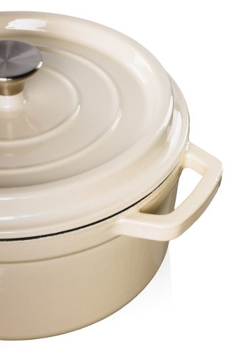Grand Feu 4.7L Enamelled Cast Iron Casserole – Off-White