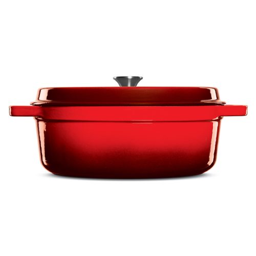 Grand Feu 5.6L Oval Enamelled Cast Iron Casserole – Red