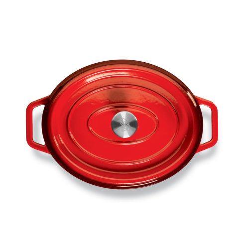 Grand Feu 5.6L Oval Enamelled Cast Iron Casserole – Red
