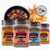 Suncity Spices Best of Grill Seasonings, One Set with 4 Shakers - Grill Master Collection