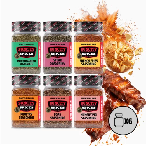 Suncity Spices Best of Grill, Legendary grill seasonings  with 6 shakers - Grill Master Collection