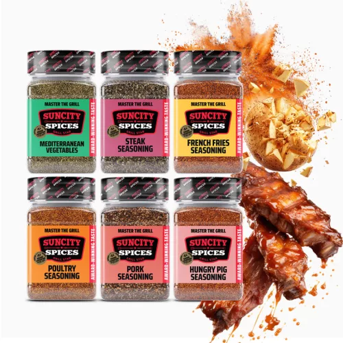 Suncity Spices Best of Grill, Legendary grill seasonings  with 6 shakers - Grill Master Collection